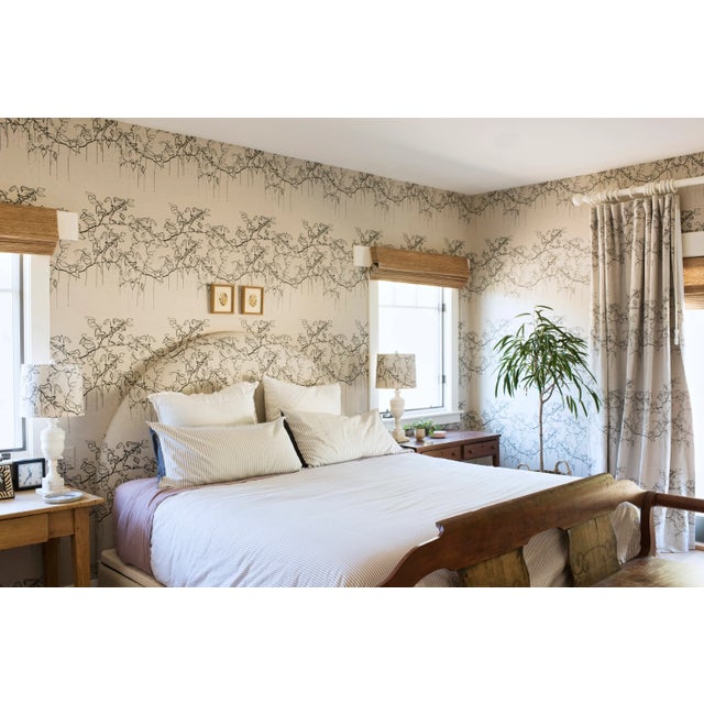 Contemporary Branch Drip Print on Natural Linen Fabric For Sale - Image 3 of 4