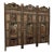 Vintage Indian Carved Turned and Painted 3 Panel Screen For Sale