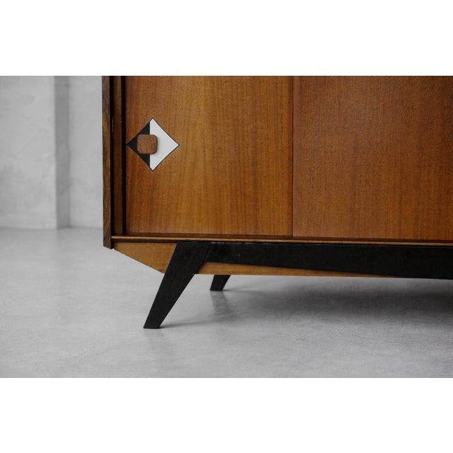 Mid-Century Danish Modern Teak Buffet with Hand-Painted Pattern, 1950s For Sale - Image 9 of 17