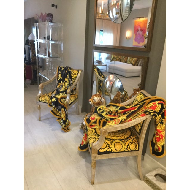 1980s J Scott Vintage Chair With Custom Upholstery in Velvet Gianni Versace Barroco - a Pair For Sale - Image 11 of 12