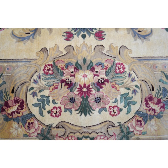 1950s Hand Woven Approx. 11 X 16 Large Oriental Style Wool Rug For Sale - Image 5 of 12