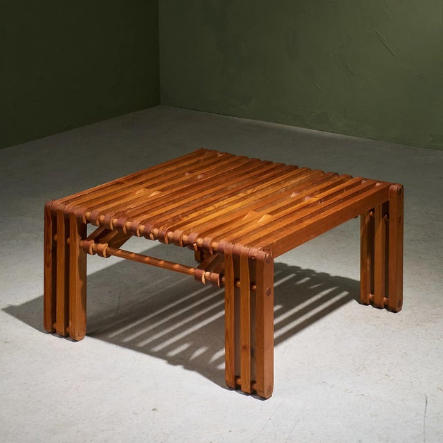 Wood Coffee Table by Jean Michel Chaudeurge for Bruynzell, France, 1975 For Sale - Image 7 of 7