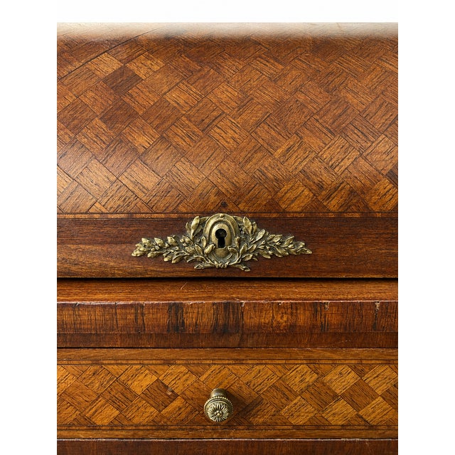 Small Louis XVI Roll-Top Secretary Desk with Marquetry in Latticework Pattern, 1930s For Sale - Image 11 of 13