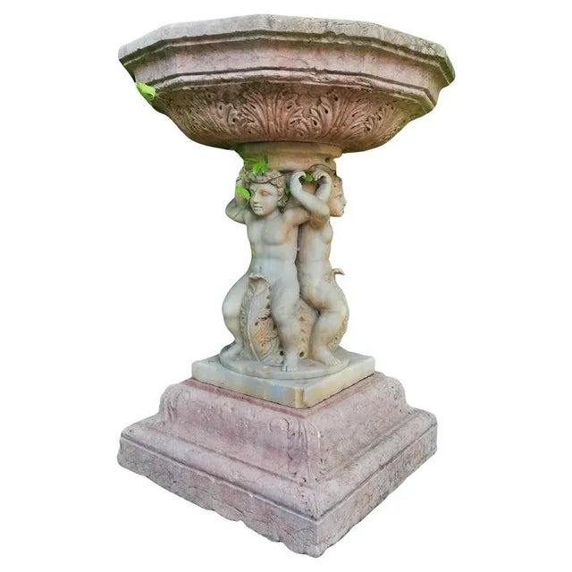 Red Centerpiece Fountain with an Octagonal Basin in Rosso Verona Marble For Sale - Image 8 of 8