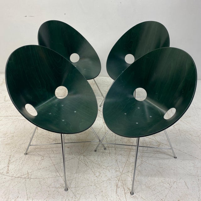 Green Shell Dining Chairs by Eddie Harlis, 1954, Set of 4 For Sale - Image 13 of 14