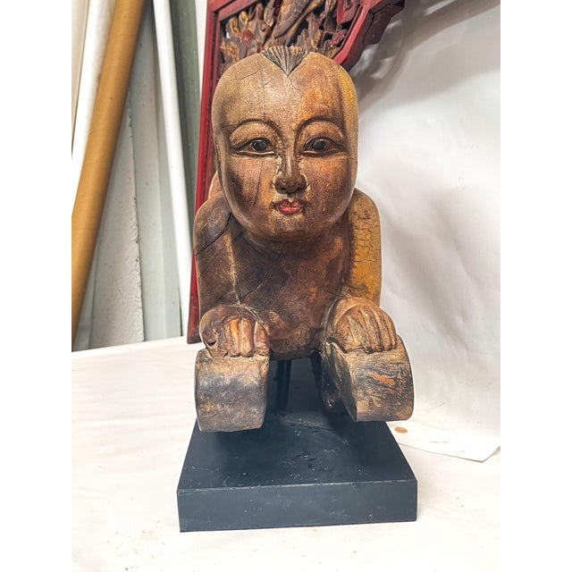 Baby Buddha Statue on Low Profile Formica Base For Sale - Image 14 of 14