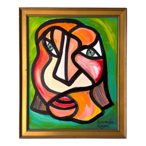 Picasso Style Cubist Portrait, Signed Jennifer D.