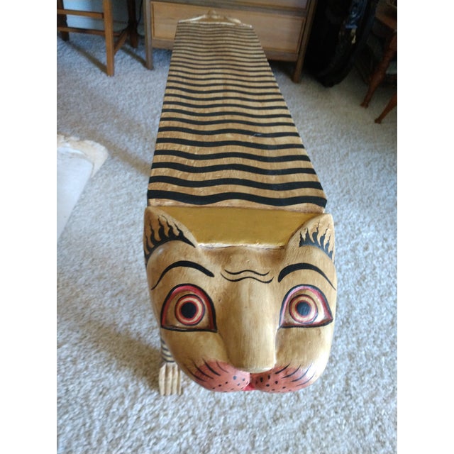 Indonesian Hand Carved Wooden Cat Table Chairish