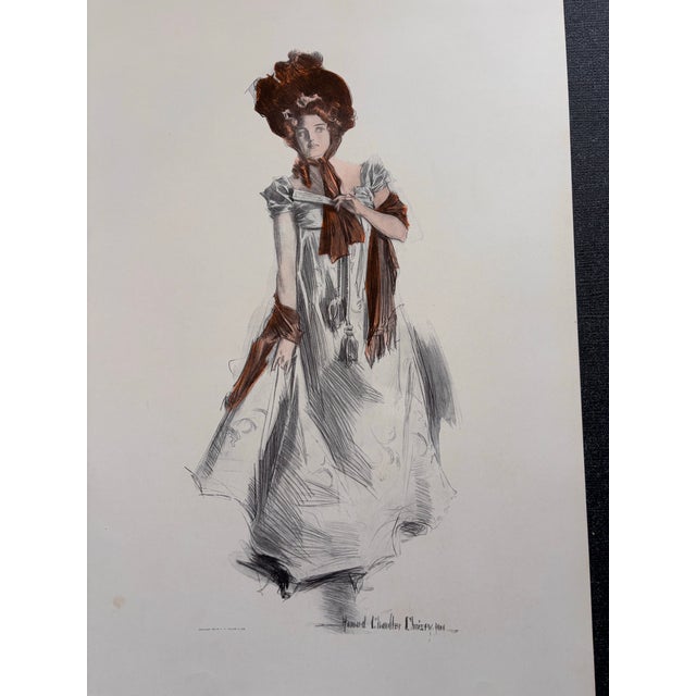 A Belle of the Olden Time by Howard Chandler Christy 1908 Chromolithograph For Sale In Boston - Image 6 of 7