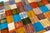 Blue Modern Abstract Baluch Style Wool Rug - Vibrantly Colored Patchwork Checkerboard For Sale - Image 8 of 11