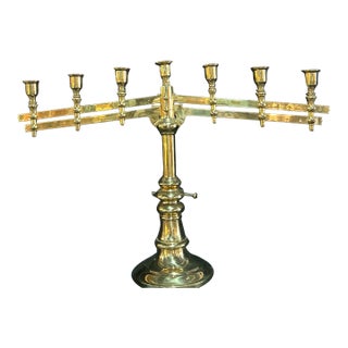 1890 Brass Candleholder For Sale