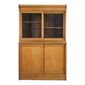 Antique 1910s Danner Furniture Tiger Oak & Glass Modular Bookcase