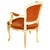 Elegant venetian armchair in the louis xv taste, distinguished by a finely shaped wooden frame finished in ivory lacquer...