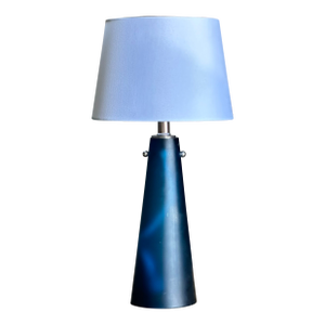 Mid Century Modern Blue Glass Conical Lamp