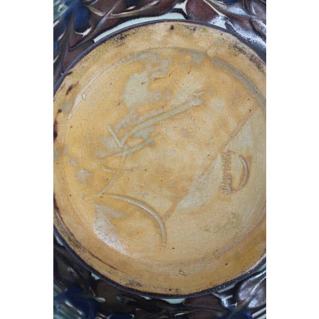 Ceramic Large Danish Bowl with Floral Motif by Jens Thirslund, 1930s For Sale - Image 7 of 9