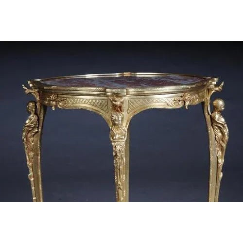 French Bronze Pompom Table or Side Table For Sale - Image 6 of 12