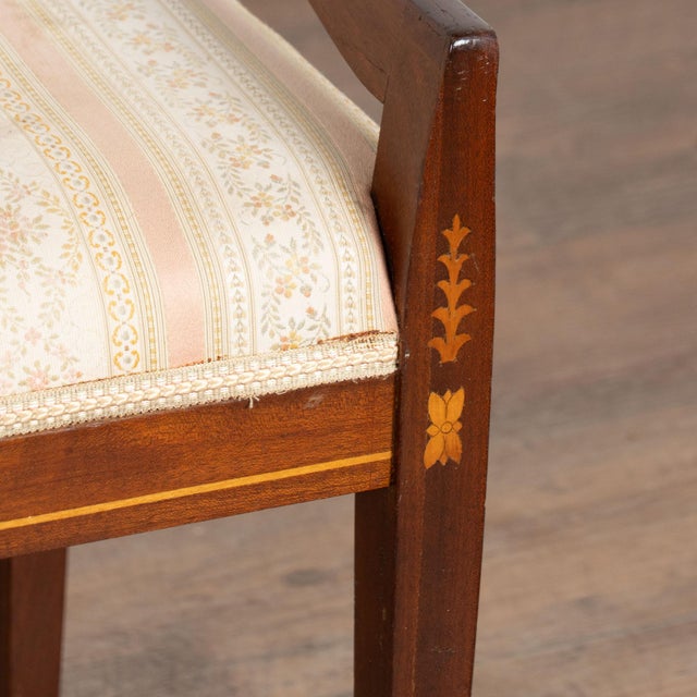 Pair of 20th Century Danish Inlaid Mahogany Tabourets or Stools For Sale - Image 11 of 13