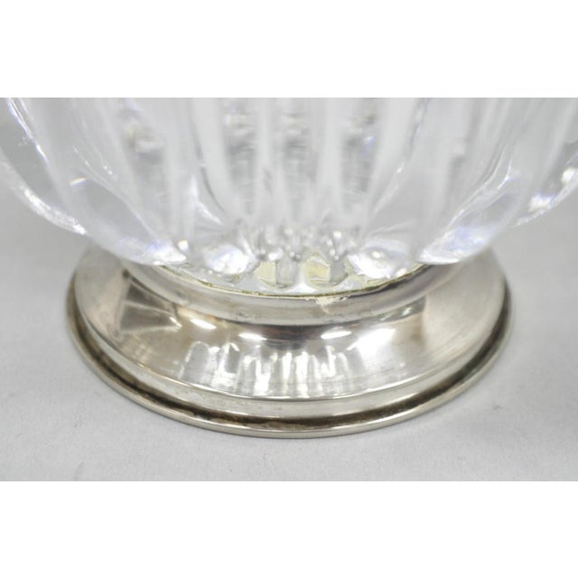 Mid 20th Century Vintage French Mid Century Modern Crystal Glass Flower Frog Flower Holder Vase For Sale - Image 5 of 11