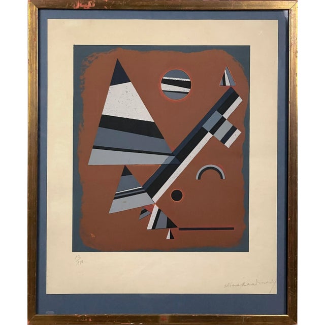 Glass Wassily Kandinsky (After) - ‘Gris’ Screenprint on Wove Paper, Signed (1953) For Sale - Image 7 of 7