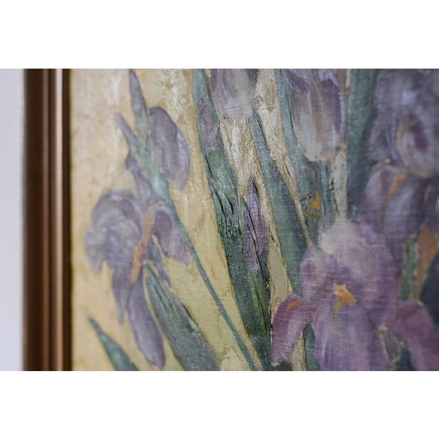 Gladys T Smith Still Life of Flowers and Buddha Head Oil Painting For Sale - Image 11 of 15