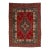 This Vintage Handmade Persian Tabriz Wool Rug in a Rich Red With a Rosette Motif For Sale