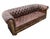 English 1950s Vintage Mid-Century Aged Brown Tufted Leather Chesterfield Sofa With Great Patina! For Sale - Image 3 of 11