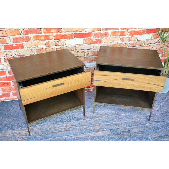 Mid-Century Modern Pair of Mid‑Century Modern Nightstands Natural Yukas Hardwood For Sale - Image 3 of 3
