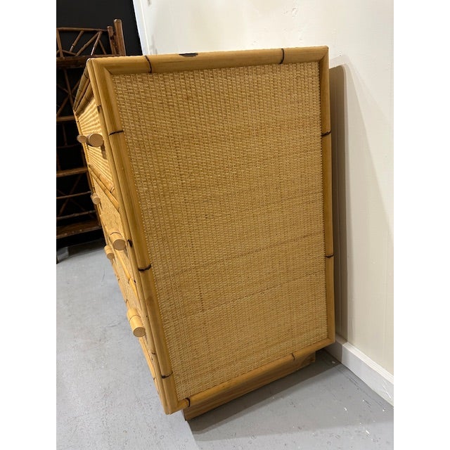 Bielecky Brothers Late 20th Century Bielecky Brothers Cane Rattan Bamboo Chest For Sale - Image 4 of 9