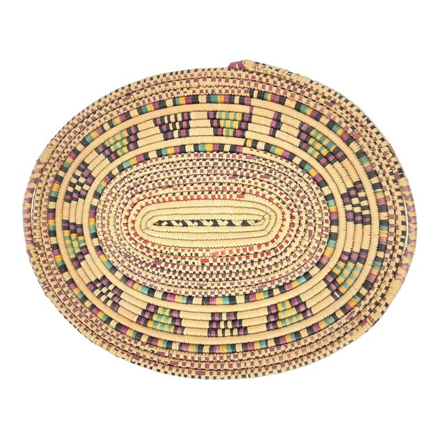 Early 20th Century Hausa Basket Platter Nigeria MATTER COLLECTION For Sale