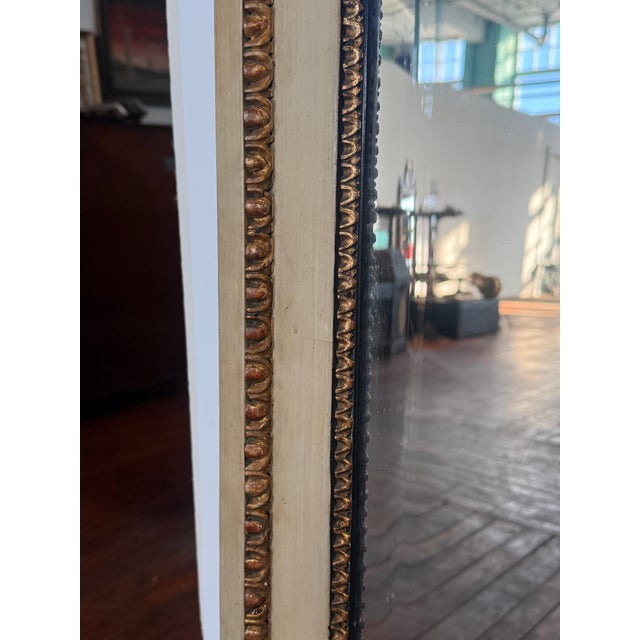 19th Century, French Louis XVI Painted and Giltwood Overmantel Mirror For Sale - Image 11 of 12