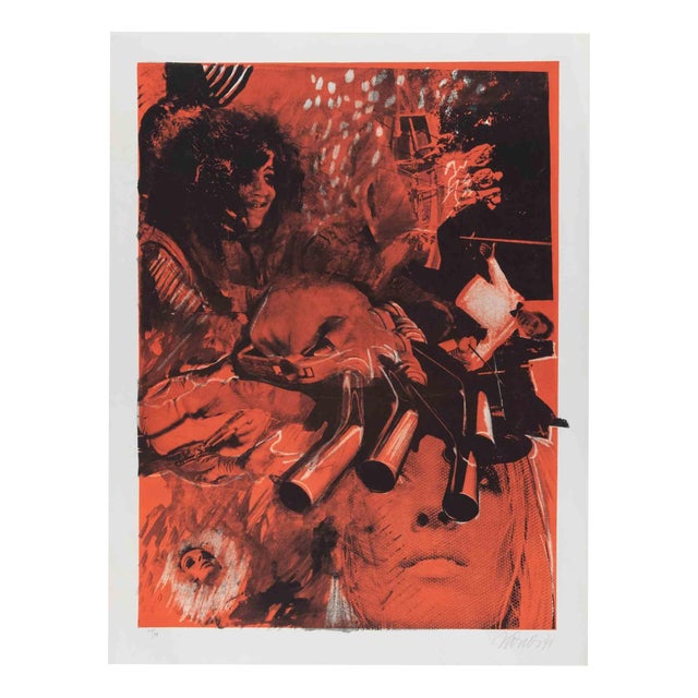 Nani Tedeschi, Women and Motor, Abstract Style, 1971, Lithograph For Sale