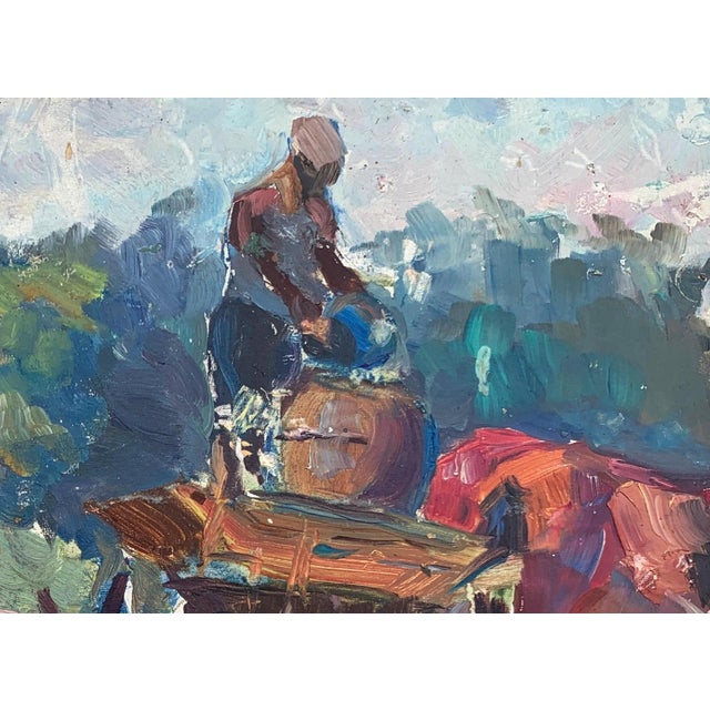 Campaign Vintage Ukrainian Impressionist Oil Painting, Rural Landscape, 1960s 23-31 For Sale - Image 3 of 6