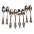 Antique Collection of 8 Floral Sterling Silver Teaspoons Tea Party For Sale