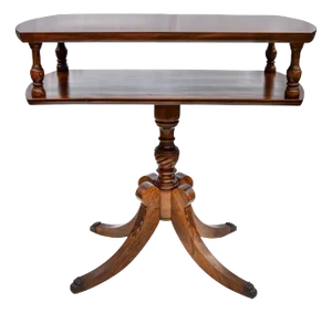 Mid 20th Century Hand-Crafted Victorian Two-Tiered Mahogany Side Table