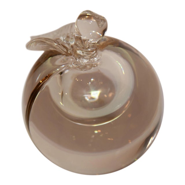 Alfredo Barbini Murano Oggetti Glass Apple Paper Weight For Sale