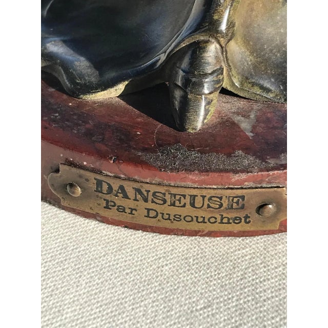 Art Nouveau Bronze Sculpture of Dancer by P.L. Dusouchet, France, 1910s For Sale - Image 3 of 9