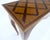 French Provincial Parquetry Inlay Top Cabriole Leg Scallop Ornament Chestnut Console Sofa Table For Sale - Image 3 of 13