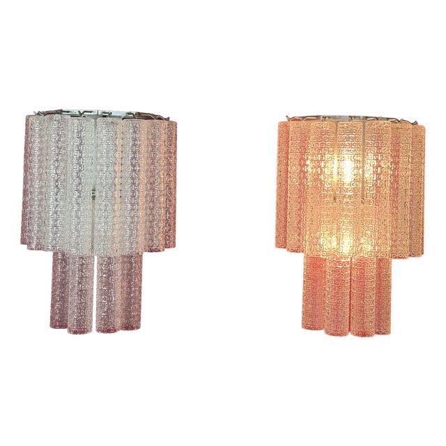 Murano Glass Wall Lamps in the style of Venini, 1960s, Set of 2 For Sale