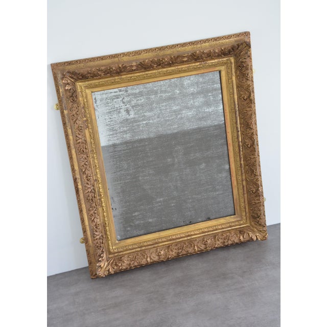 Antique Giltwood Wall Mirror with Foxed Glass, 1870 For Sale - Image 10 of 18