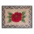 Appreciable Tan Beige Color and Gray Border With Unique Red Flower Design Antique American Hooked Rug For Sale