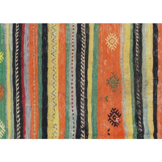 1950s Turkish Kilim. Hand woven with wool on wool foundation in the Oushak region of Turkey. Kilims & Flat Weaves are rugs...