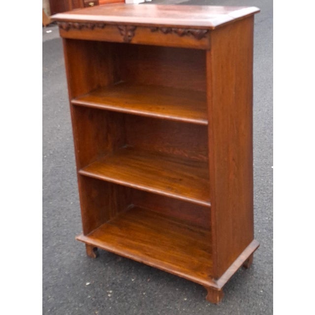 Traditional Victorian Renaissance Revival Carved Oak Bookcase, Circa 1900s For Sale - Image 3 of 9