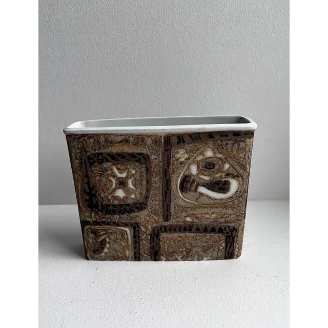 Danish Faience Baca Vase by Nils Thorsson Royal Copenhagen Aluminia Faience circa 1960s signed on bottom.