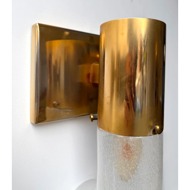 Mid-Century Modern Brass Sconces Murano Glass by Aldo Nason for Mazzega, Italy, 1970s, Set of 8 For Sale - Image 3 of 12