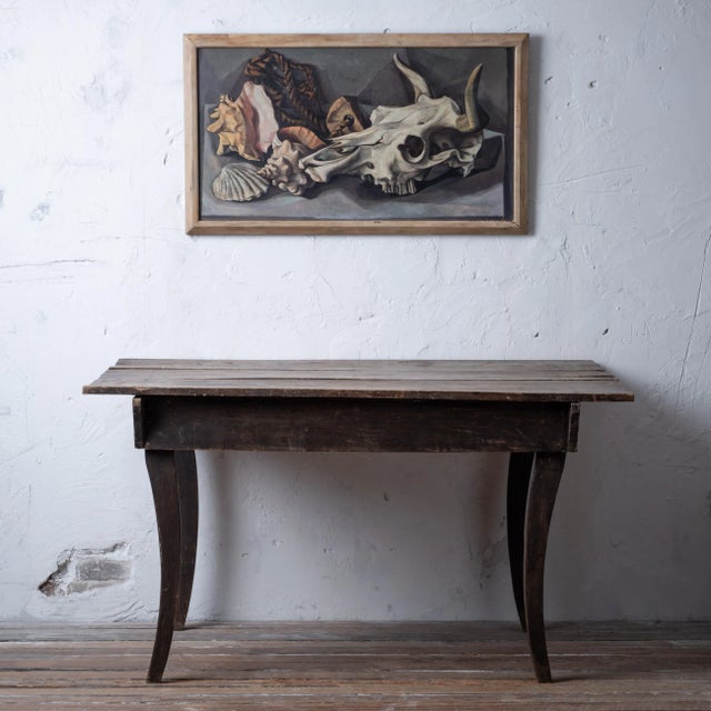 Francis De Erdely Still Life With Skull and Shells For Sale - Image 9 of 11