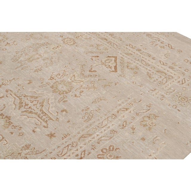 2010s 2010s Rug & Kilim’s Oushak Style Oversized Rug in Taupe With Rust Floral Patterns For Sale - Image 5 of 7