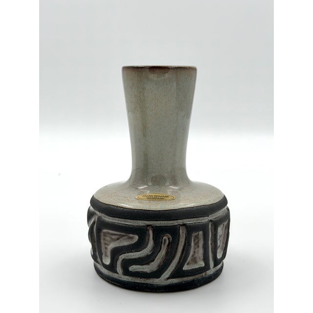 Studio Pottery Vase by Frank Keramik, Denmark, 1960s, in Flawless conditions. Designed 1960 to 1969 This piece has an...