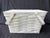 Charming white painted splint wood top lidded picnic basket. Two large side handles, hinged top lid. Nice condition, wear...