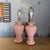 1970s Pair of Vintage Blush Pink Ceramic Diamond Pattern Table Lamps With Three Settings/No Shades For Sale - Image 5 of 11