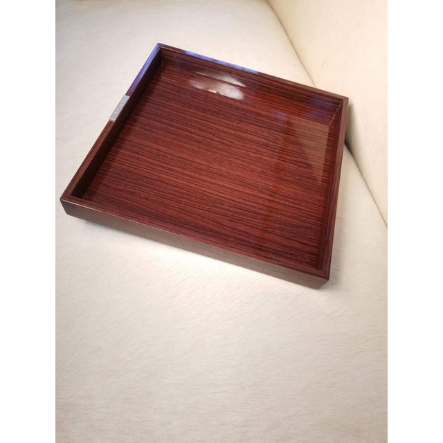 1970s Final Clearance Thru 1/30 Only Gucci 1970s Stunning Exotic Wood Cocktail Serving Tray, Italy For Sale - Image 5 of 9